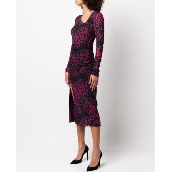 NWT DVF | Edyna Asymmetrical Midi Mesh Dress - Picture 6 of 10